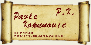 Pavle Kopunović vizit kartica